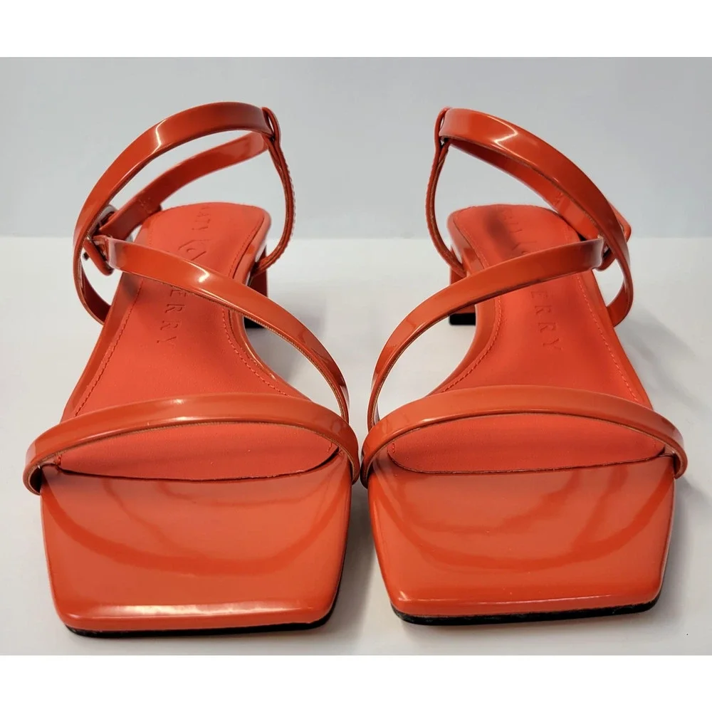 Katy Perry Sandal Wanderering hoes Womens Size 6.5M Flame Orange Strappy Vibrant